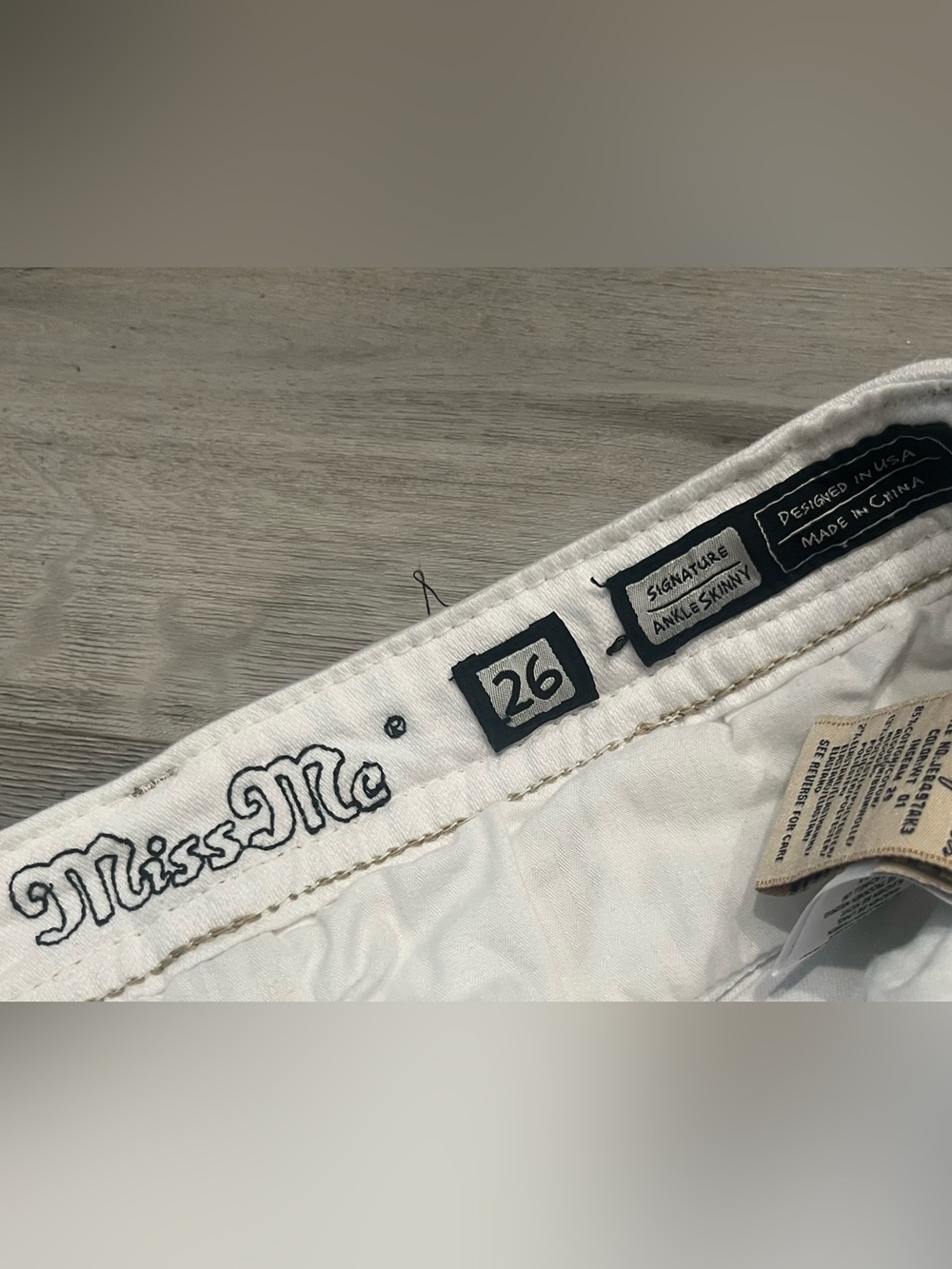 Miss Me Ankle Skinny White Embellished Jeans - Picture 6 of 9
